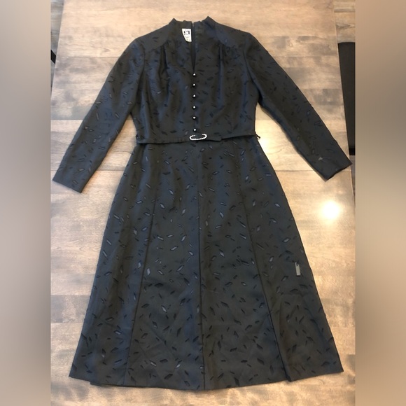 Vintage 1950’s German Black Dress - Lined, sheer outer layer - Picture 2 of 8